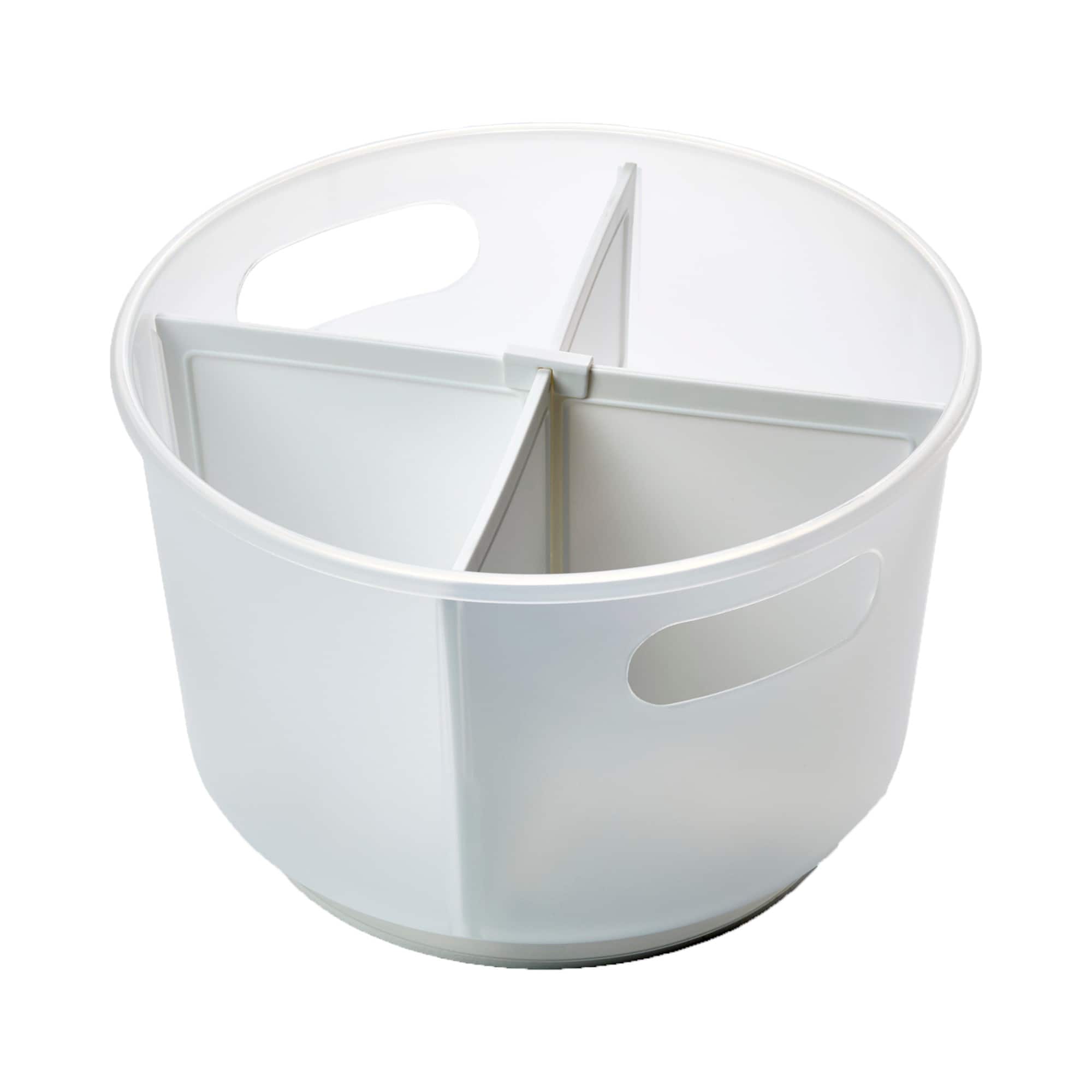 madesmart® White Portable Turntable with Dividers
